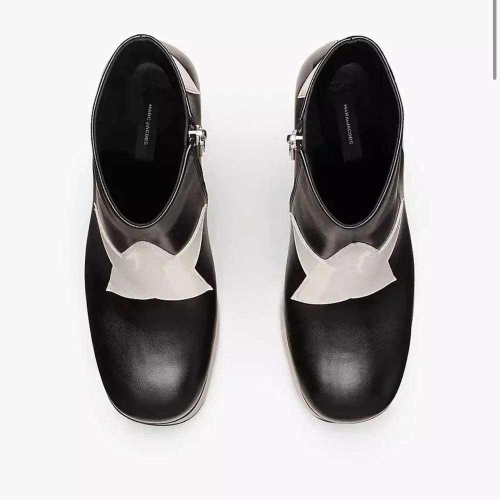 Marc Jacobs Black & White Star Platform Ankle Boots - Picture 4 of 7